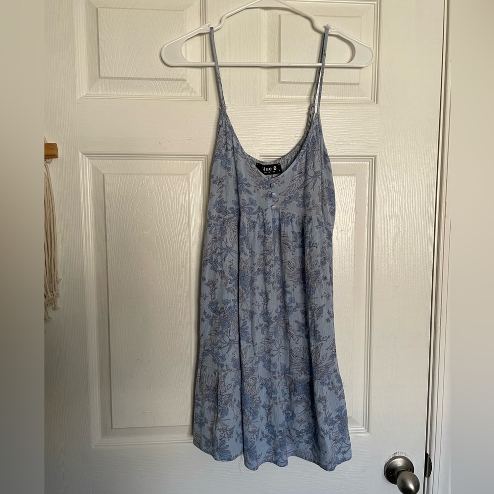 Blue B Collection Women’s Size Small Light Blue Floral Slip Mini Dress